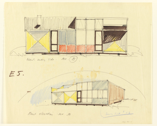 Drawing, Two Elevations of Architect's Own Studio at Wellfleet, MA