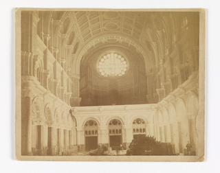 Photograph, View of the Interior of the Church of St. John the Baptist, Brooklyn, Looking West Toward the Rose Window