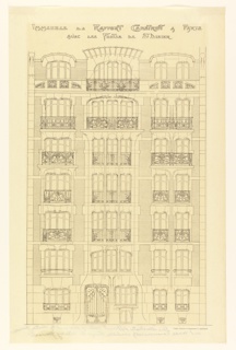 Photostat, Rendering of the Elevation of a Facade of a Proposed Apartment House