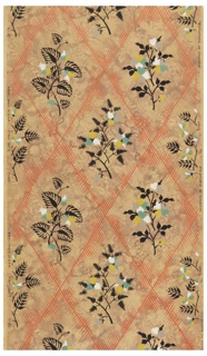 Sidewall, Stylized Flowers in Diagonal Pattern