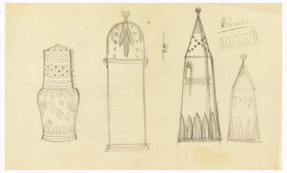 Drawing, Design for Salt and Pepper Shakers