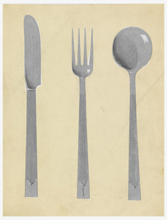 Drawing, Design for Knife, Fork and Spoon