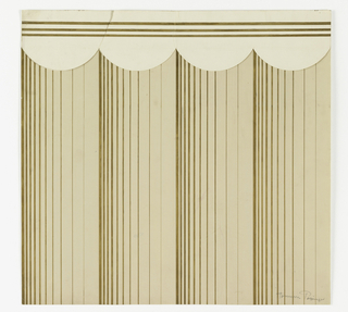 Drawing, Wallpaper Design:  Gold Stripes on Beige Ground