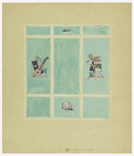 Drawing, Panel Wall with Still- Life Motifs