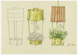 Drawing, Three Designs: Table Lamps