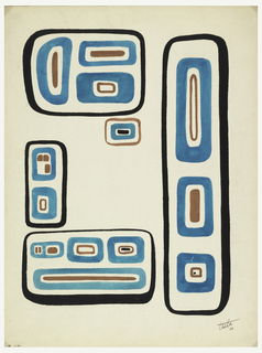 Drawing, Textile Design:  Indian Heads