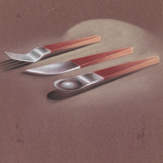 Drawing, Design for Flatware: Fork, Knife, Spoon