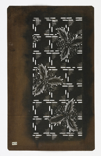 Katagami, Pine Leaves on Lattice