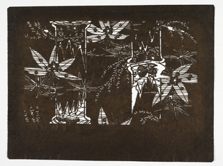 Katagami, Bamboo and Blossoms