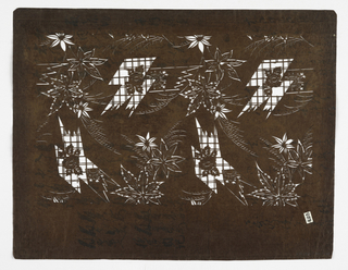 Katagami, Bamboo and Blossoms