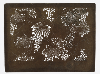 Katagami, Maple Leaves and Butterfly