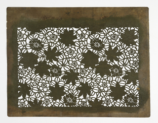 Katagami, Maple Leaves and Blossoms