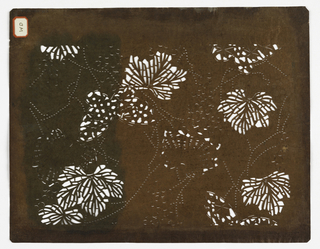 Katagami, Butterfly and Maple Leaves