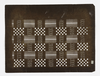 Katagami, Vegetal motif, checkers, and water