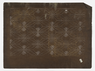 Katagami, Diamond and Floral Pattern