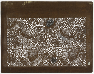 Katagami, Fans and Chrysanthemums