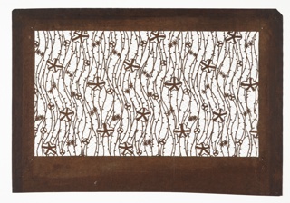 Katagami, Blossoms and Willow