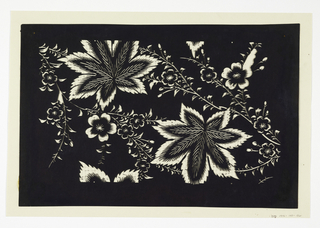 Katagami, Maple Leaves and Blossoms