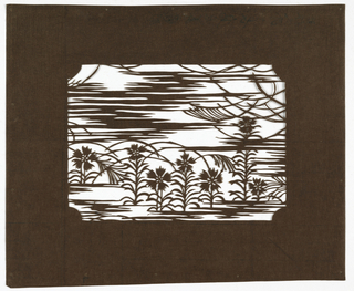 Katagami, Flowers and Sky