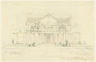 Drawing, Front Elevation, Sketch for Library Museum for J. Pierpont Morgan, Esq., New York