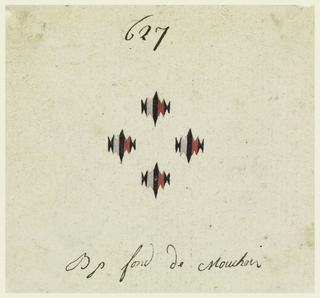 Drawing, Design for the printed center field of a handkerchief