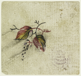 Drawing, Woodblock Trial Proof for a Printed Textile