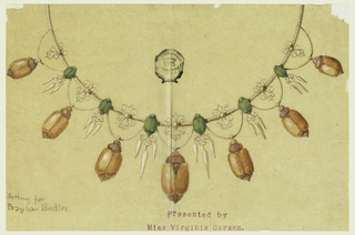 Drawing, Design for Necklace with Brazilian Beetles