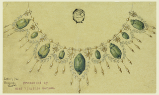 Drawing, Design for Necklace with Brazilian Beetles