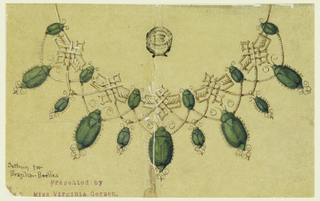 Drawing, Design for Necklace with Brazilian Beetles