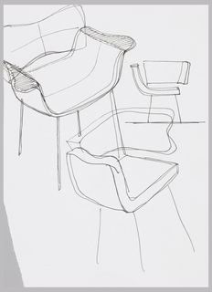 Drawing, Three Chair Designs, for IDEE Japan; Verso:  Chair Design, for IDEE Japan