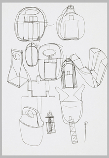 Drawing, Packaging Designs for Perfume Bottles, possibly for Issey Miyake