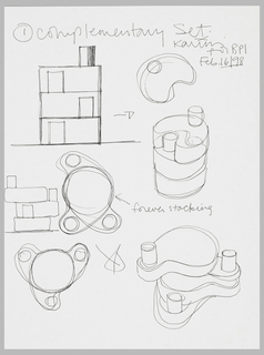 Drawing, Designs for Complimentary Set of Beauty Products, for Issey Miyake