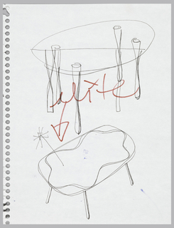 Drawing, Two Table Designs, for Elite, USA, 2000