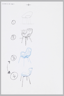 Drawing, Design Development for "OH" Chair, for Umbra, Canada