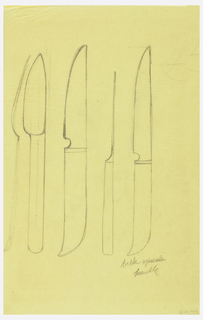 Drawing, Designs for Knives: Iona