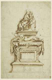 Drawing, Design for a Sepulchral Monument for a Medici Cardinal