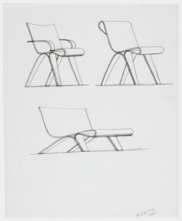 Drawing, Three Chair Designs