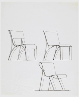 Drawing, Three Chairs for Plycraft