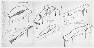 Drawing, Designs for Folding Desk, for Classicon
