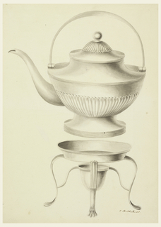Drawing, Design for a Water Kettle with Stand