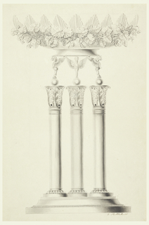 Drawing, Design for the Silver Mount for a Glass Fruit Bowl