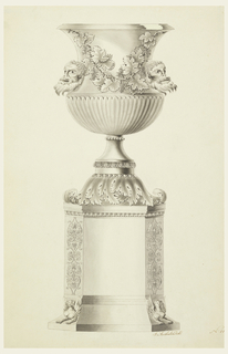 Drawing, Design for a Vase on an Octagonal Pedestal