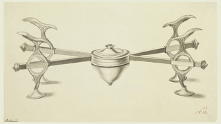 Drawing, Design for a Dish Stand with Extending Arms and a Small Spirit Lamp