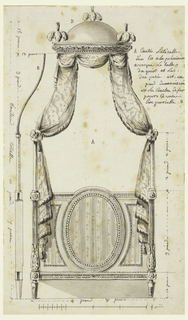 Drawing, Design for a Bed in the Polish Style