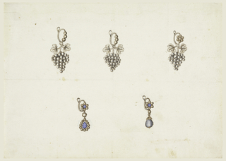 Drawing, Five Earrings