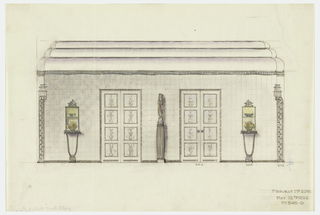 Drawing, Rendering of Door Wall Elevation of Dining Room, Agnes Miles Carpenter Apartment, 950 Fifth Ave., New York