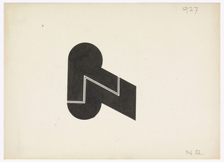 Drawing, Design for a Monogram: N. R.