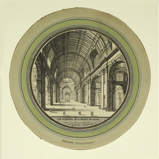 Drawing, Interior View of the Nave, Saint Peter's, Rome, Looking Toward the Altar