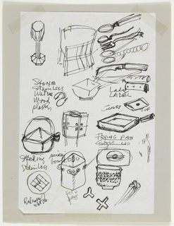 Drawing, Designs for Cookware and Kitchen Utensils