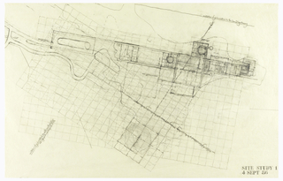 Drawing, J. Paul Getty Center, Los Angeles: Site Study 1